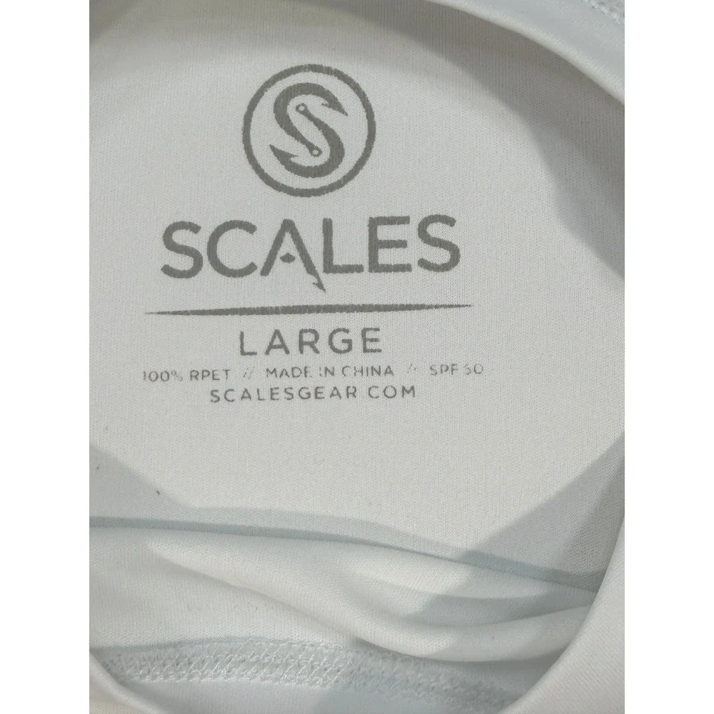 Scales Gear Men's Silver King Performance Fishing Shirt Large White SPF 50 - Picture 3 of 10